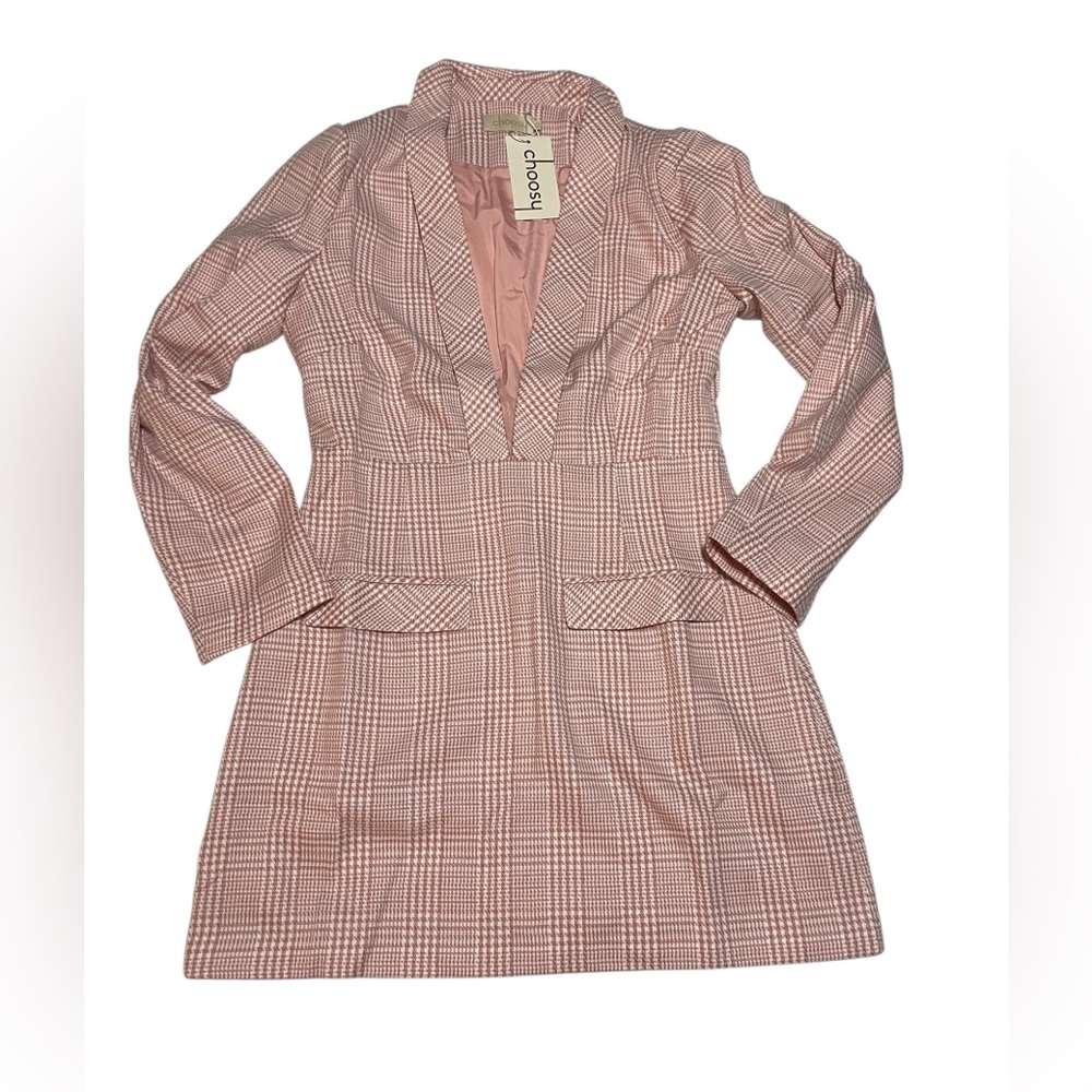 Choosy Pink Plaid Longsleeve Dress Cocquette‎ NWT Size 12